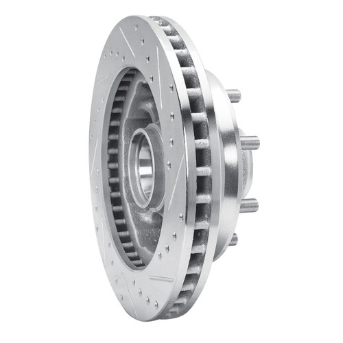 R1 1988-1996 Chevrolet C2500 Front Left Drilled & Slotted Silver Brake Rotor