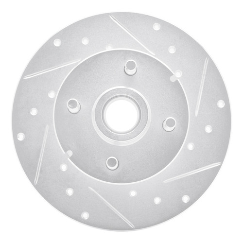R1 1978-1987 Chevrolet CHEVETTE Front Right Drilled & Slotted Silver Brake Rotor