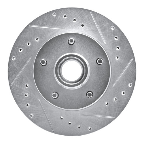 R1 1978-1990 Buick Electra Front Right Drilled & Slotted Silver Brake Rotor