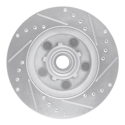 R1 1970-1981 Buick Estate Wagon Front Left Drilled & Slotted Silver Brake Rotor