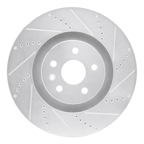 R1 2009-2015 Cadillac CTS Front Right Drilled & Slotted Silver Brake Rotor