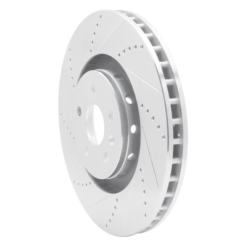 R1 2009-2015 Cadillac CTS Front Left Drilled & Slotted Silver Brake Rotor