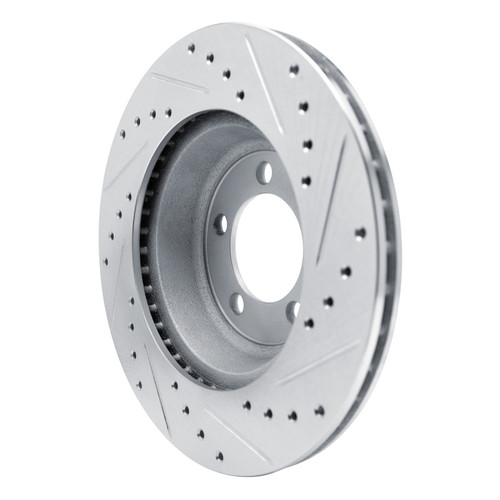 R1 1965-1972 Dodge Dart Front Left Drilled & Slotted Silver Brake Rotor