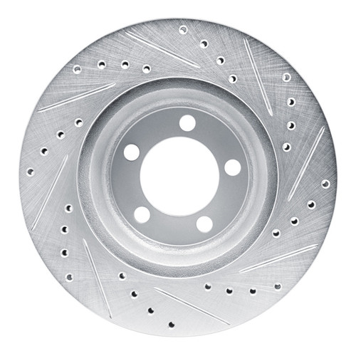 R1 1965-1972 Dodge Dart Front Left Drilled & Slotted Silver Brake Rotor