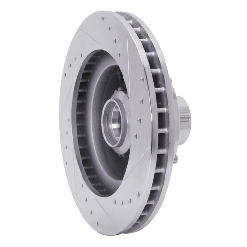 R1 1969-1973 Chrysler New Yorker Front Left Drilled & Slotted Silver Brake Rotor