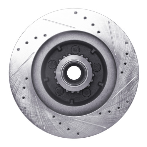 R1 1969-1973 Chrysler New Yorker Front Left Drilled & Slotted Silver Brake Rotor