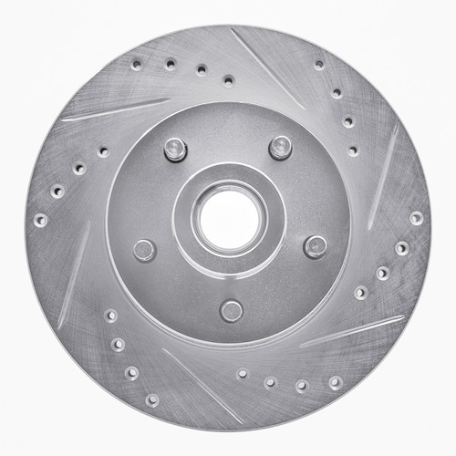 R1 1973-1989 Chrysler CORDOBA Front Right Drilled & Slotted Silver Brake Rotor
