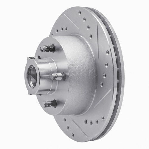 R1 1973-1989 Chrysler CORDOBA Front Right Drilled & Slotted Silver Brake Rotor