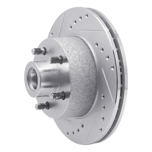 R1 1973-1989 Chrysler New Yorker Front Left Drilled & Slotted Silver Brake Rotor