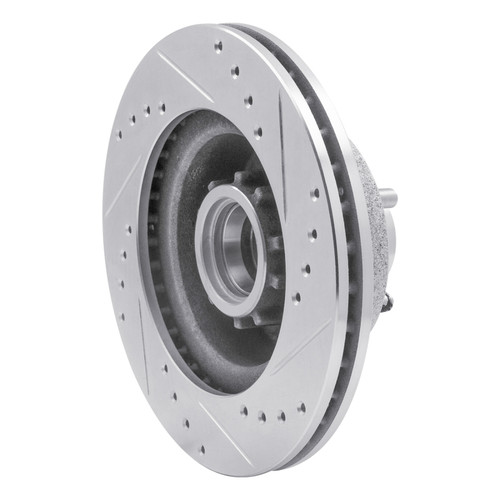 R1 1973-1989 Chrysler New Yorker Front Left Drilled & Slotted Silver Brake Rotor