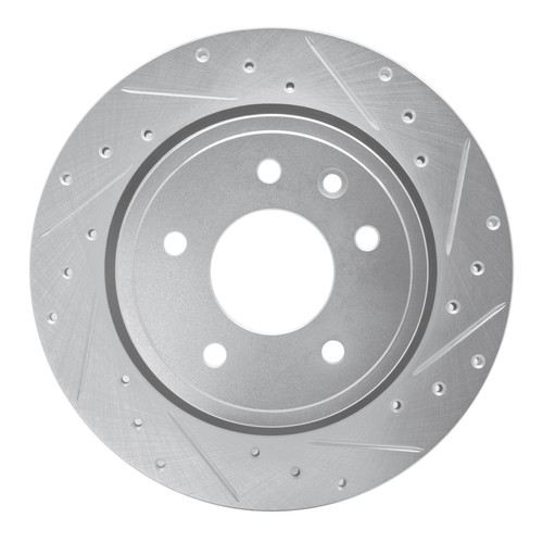 R1 1995-2006 Jaguar XJS Rear Right Drilled & Slotted Silver Brake Rotor
