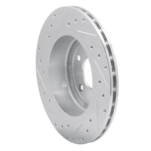 R1 1995-2006 Jaguar XJS Rear Right Drilled & Slotted Silver Brake Rotor