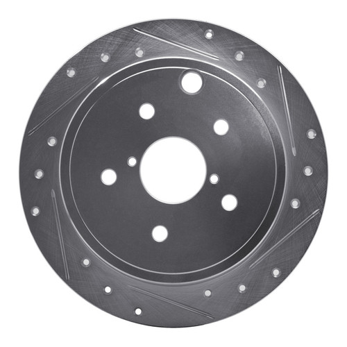 R1 2015-2021 Subaru WRX Rear Right Drilled & Slotted Silver Brake Rotor