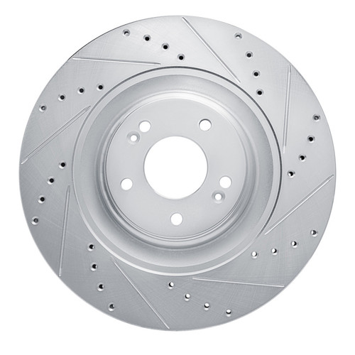 R1 2022-2025 Hyundai Elantra N Front Right Drilled & Slotted Silver Brake Rotor