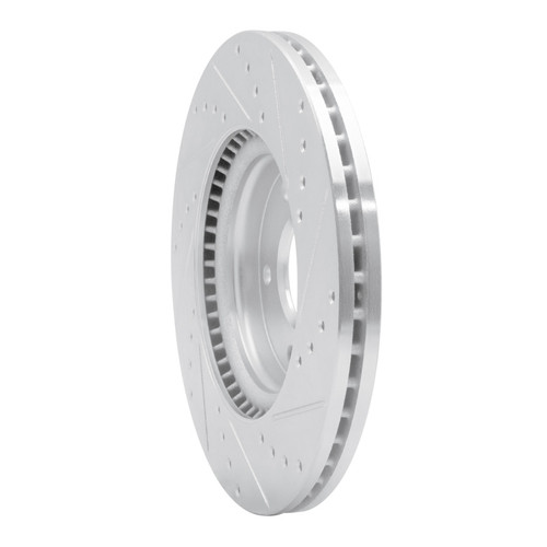 R1 2020-2025 Hyundai Elantra Front Left Drilled & Slotted Silver Brake Rotor