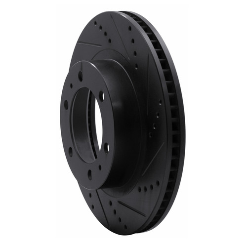 R1 2003-2023 Toyota Tacoma Front Right Drilled & Slotted Black Brake Rotor