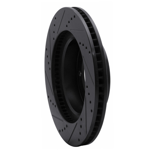 R1 2003-2023 Toyota Tacoma Front Right Drilled & Slotted Black Brake Rotor