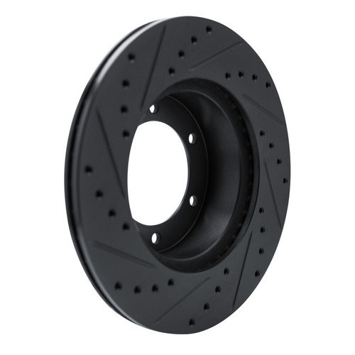 R1 1986-1995 Toyota 4Runner Front Right Drilled & Slotted Black Brake Rotor