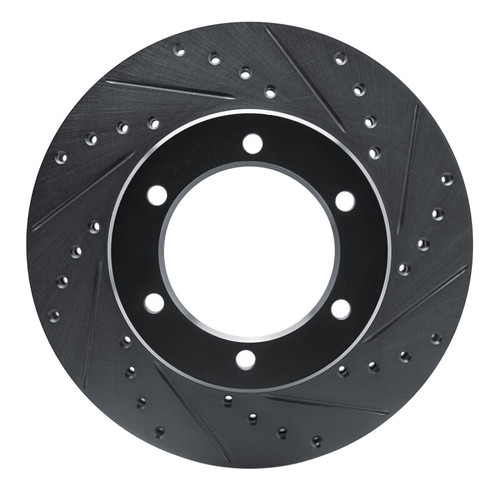 R1 1986-1995 Toyota 4Runner Front Right Drilled & Slotted Black Brake Rotor
