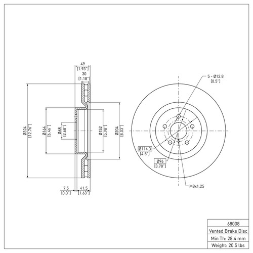 R1 2003-2008 Infiniti G35 Front Brake Rotor
