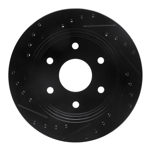 R1 1988-2000 Cadillac Escalade Front Right Drilled & Slotted Black Brake Rotor