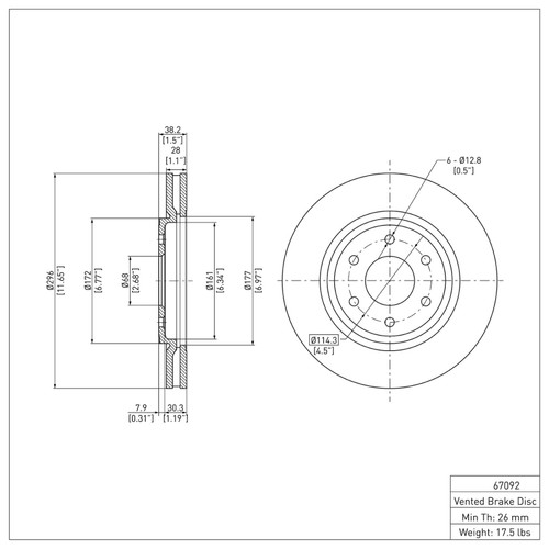 R1 2005-2025 Nissan Frontier Front Brake Rotor