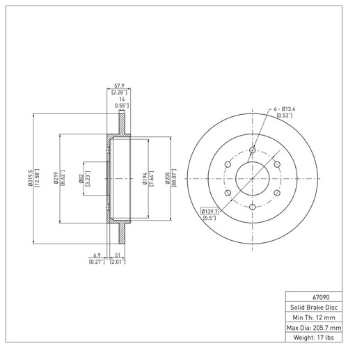 R1 2004-2015 Infiniti QX56 Rear Brake Rotor