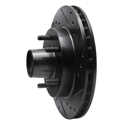 R1 1982-1995 Buick Regal Front Right Drilled & Slotted Black Brake Rotor