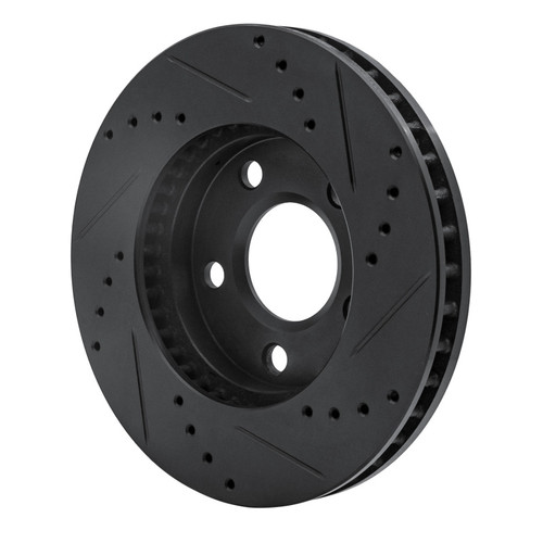 R1 1990-1997 Buick LeSabre Front Left Drilled & Slotted Black Brake Rotor