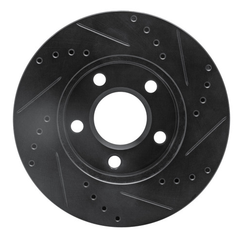 R1 1990-1997 Buick LeSabre Front Left Drilled & Slotted Black Brake Rotor