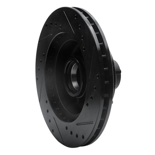 R1 1978-1990 Buick Estate Wagon Front Left Drilled & Slotted Black Brake Rotor