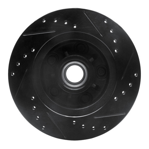 R1 1978-1990 Buick Estate Wagon Front Left Drilled & Slotted Black Brake Rotor