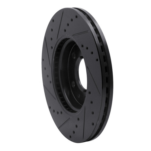R1 2011-2025 Buick LaCrosse Front Right Drilled & Slotted Black Brake Rotor