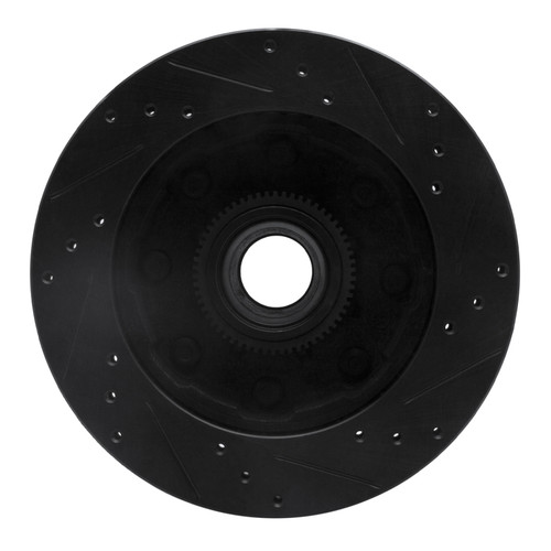 R1 1994-1999 Dodge Ram 2500 Front Left Drilled & Slotted Black Brake Rotor