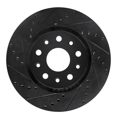 R1 2002-2018 Dodge Sprinter 2500 Rear Left Drilled & Slotted Black Brake Rotor