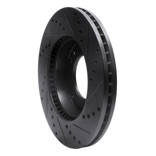 R1 2007-2009 Kia Sorento Front Left Drilled & Slotted Black Brake Rotor