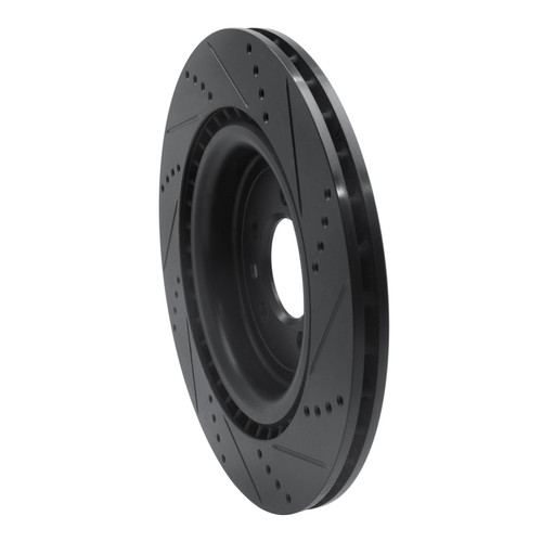 R1 2013-2025 Land Rover Defender 110 Rear Left Drilled & Slotted Black Brake Rotor