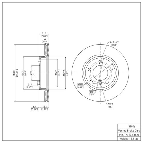 R1 1999-2008 BMW Z4 Front Brake Rotor