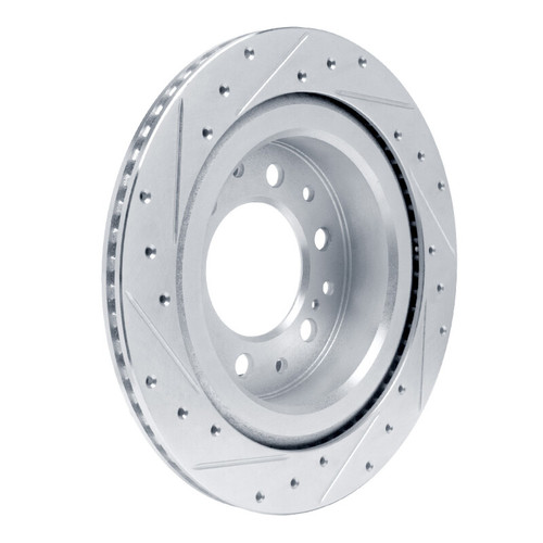 R1 2022-2025 Lexus GX550 Rear Right Drilled & Slotted Silver Brake Rotor