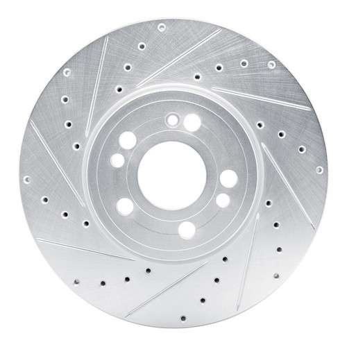 R1 2020-2023 Mercedes-Benz GLE350 Front Left Drilled & Slotted Silver Brake Rotor