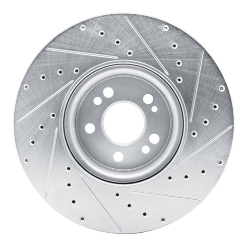R1 2020-2023 Mercedes-Benz GLE350 Front Left Drilled & Slotted Silver Brake Rotor