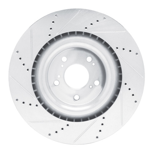 R1 2021-2025 Acura TLX Front Right Drilled & Slotted Silver Brake Rotor EDZ-58039R