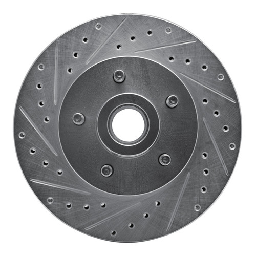 R1 1974-1980 Ford Granada Front Left Drilled & Slotted Silver Brake Rotor