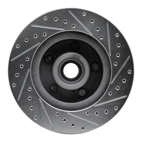 R1 1974-1980 Ford Granada Front Left Drilled & Slotted Silver Brake Rotor