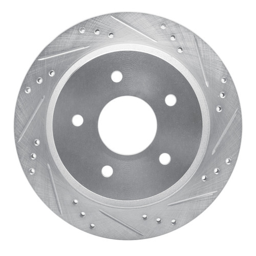 R1 1998-2005 Chevrolet Blazer Rear Right Drilled & Slotted Silver Brake Rotor