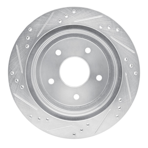 R1 1998-2005 Chevrolet Blazer Rear Right Drilled & Slotted Silver Brake Rotor