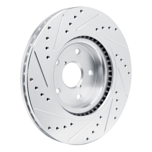 R1 2020-2025 Subaru Impreza Front Right Drilled & Slotted Silver Brake Rotor