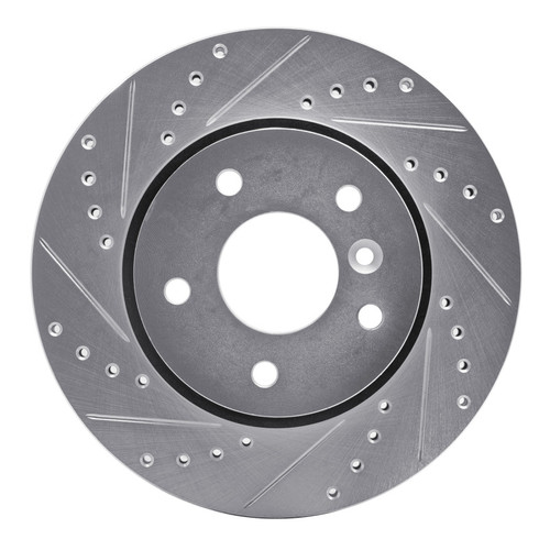 R1 1994-2002 Land Rover Range Rover Front Left Drilled & Slotted Silver Brake Rotor
