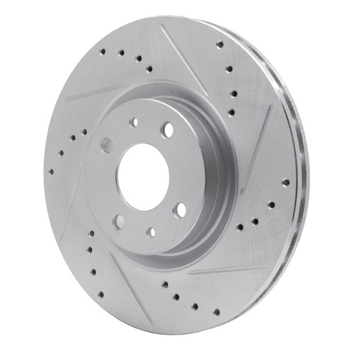 R1 2012-2019 Fiat 500 (USA/Canada) Front Right Drilled & Slotted Silver Brake Rotor