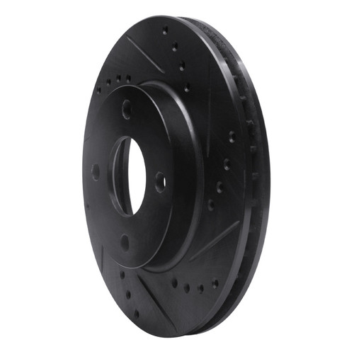 R1 1995-2004 Ford CONTOUR Front Right Drilled & Slotted Black Brake Rotor